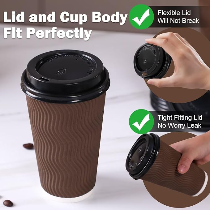 16 oz Insulated Disposable Paper Coffee Cups