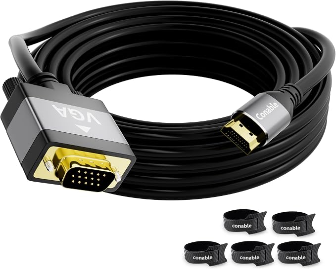 HDMI to VGA Cable 4 FT, Uni-Directional HDMI to VGA Cable, Aluminum Shells