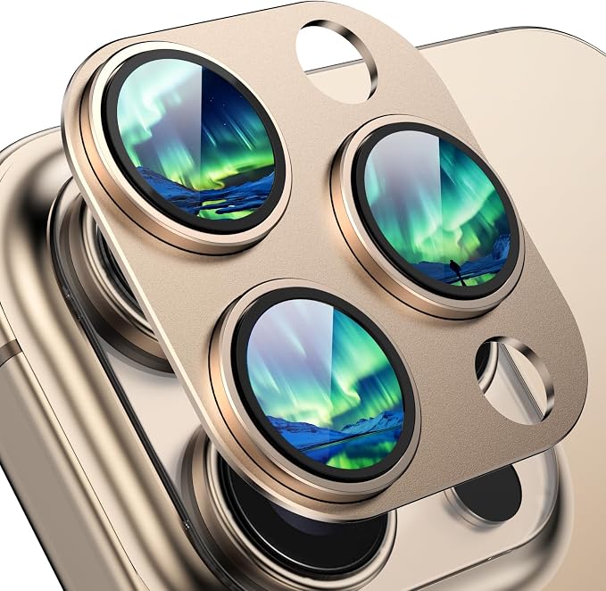 Compatible with iPhone 16 Pro Camera Lens Protector, 9H Metal Tempered Glass