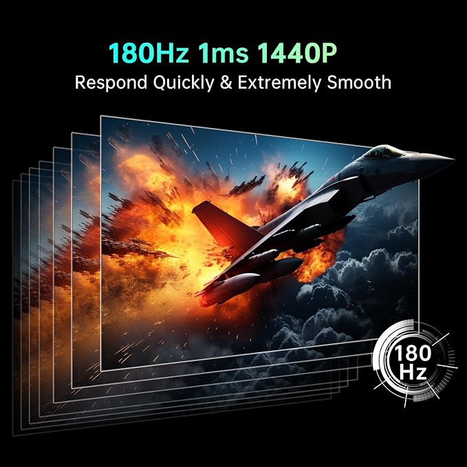 KTC 32 inch Curved Gaming Monitor, 180Hz 1ms MPRT, 2K 1440P 144Hz Monitor