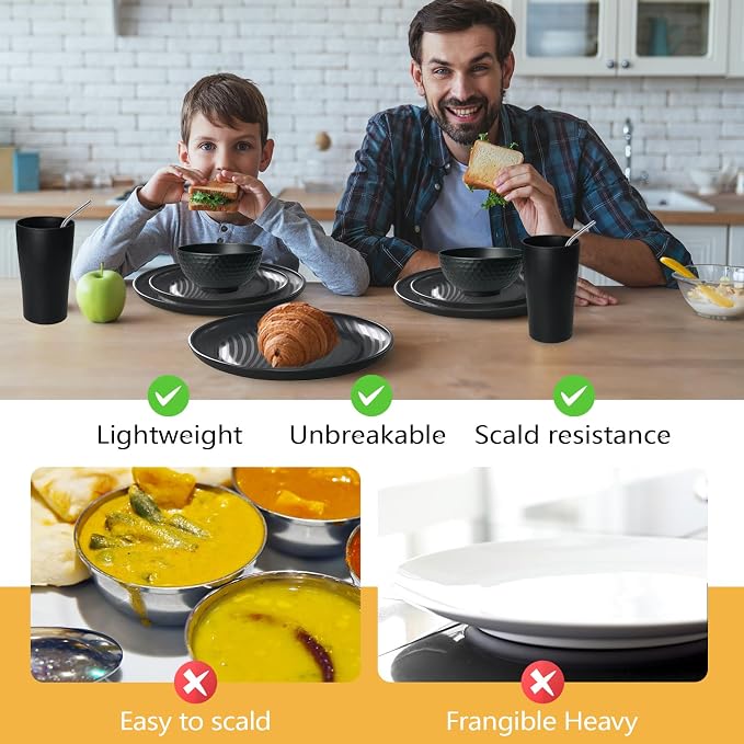 Teivio 32-Piece Plates and Bowls Sets