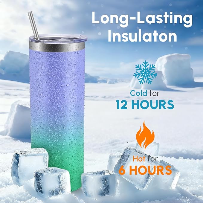 Volhoply 4 Pack Skinny Tumblers