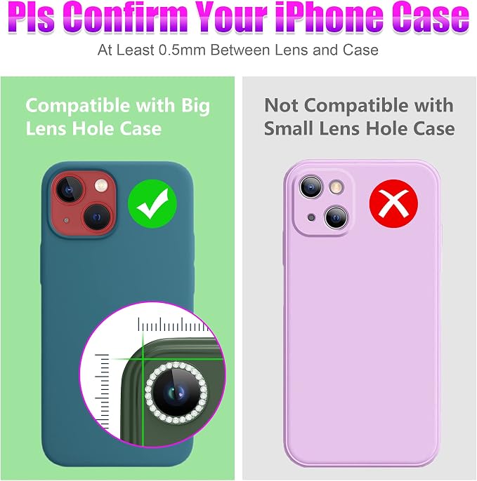 AGVEE 3+3 6 Pack for iPhone 13 6.1 inch / 13 Mini 5.4 inch Camera Lens Cover