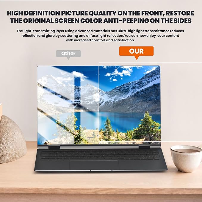 HD Laptop Privacy Screen 15.6 inch, Upgraded Laptop Privacy Screen