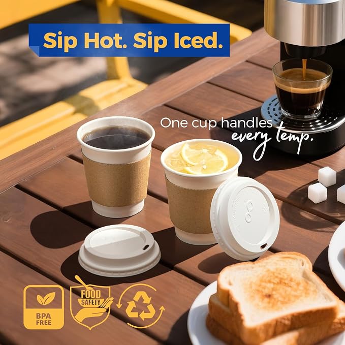 Fit Meal Prep 100 Pack 10 oz Disposable Coffee Cups