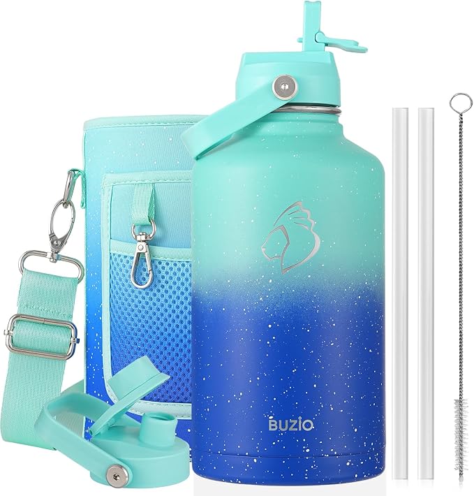BUZIO 64 oz Insulated Stainless Steel Water Bottle