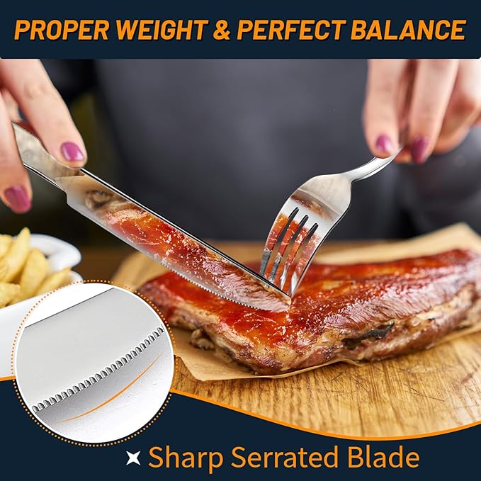 NICE KITCHEN Silverware Set, 40 Piece Heavy Duty Silverware Cutlery Sets |
