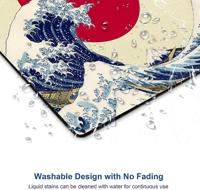 Gaming Mouse Pad, Japanese The Great Wave Off Kanagawa Mouse Pad Non-Slip