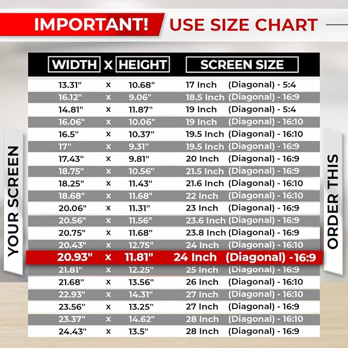 24 Inch 16:9 Computer Privacy Screen Filter