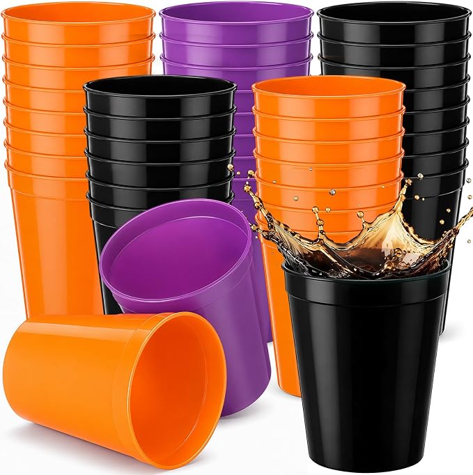 Yungyan 100 Pack 16 oz Stadium Cups Reusable Plastic Cups Blank Drink Stadium