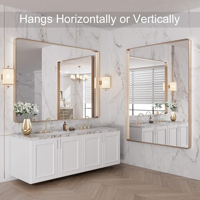 48”X36” Gold Bathroom Mirror