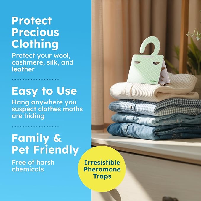 Clothes & Pantry Moth Traps – Sticky Glue Pheromone-Based