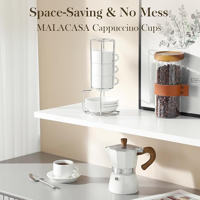 MALACASA 2.5 OZ Porcelain Espresso Cups