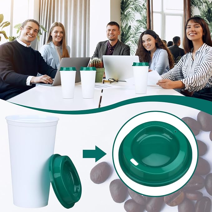 15 Pack Reusable Plastic Coffee Cups