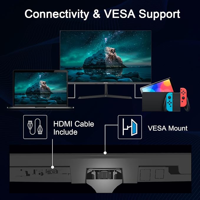 SANSUI 24 inch Monitor, IPS Display FHD Computer Monitor, 100Hz Monitor VESA