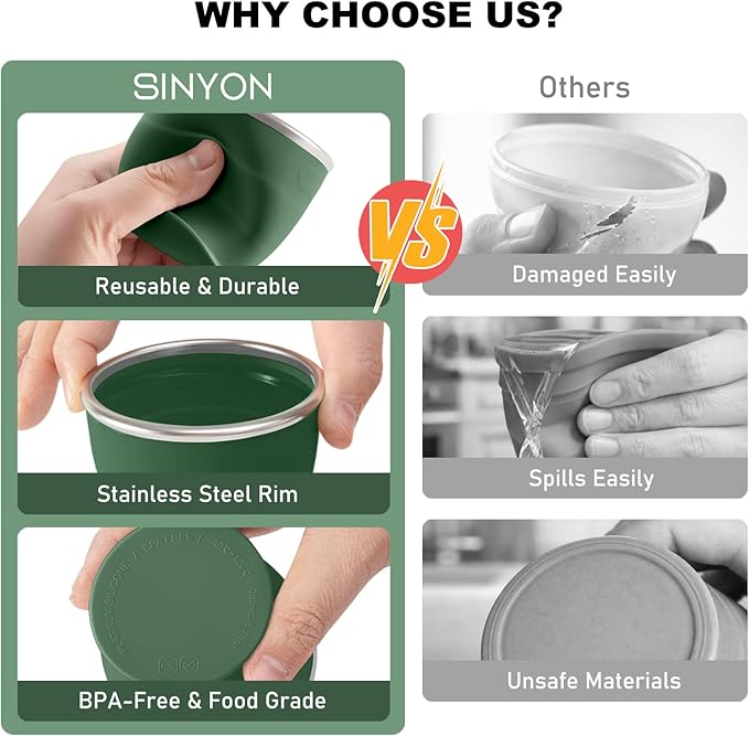 Collapsible Travel Cup, BPA-Free Reusable Water Cup | Lightweight Drinking Cups