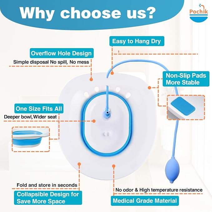 Sitz Bath for Toilet Seat Hemorrhoids and Postpartum Care