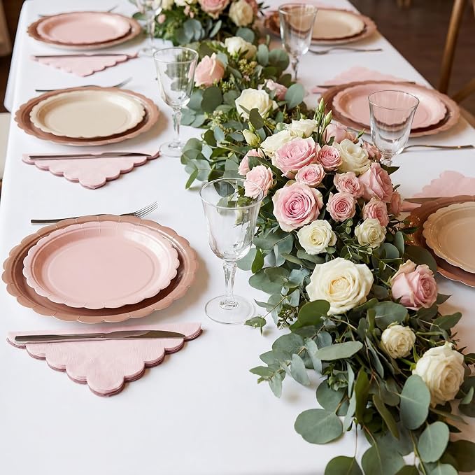 200pcs Boho Party Supplies Plates and Napkins Tableware Set Serve 25 Guests