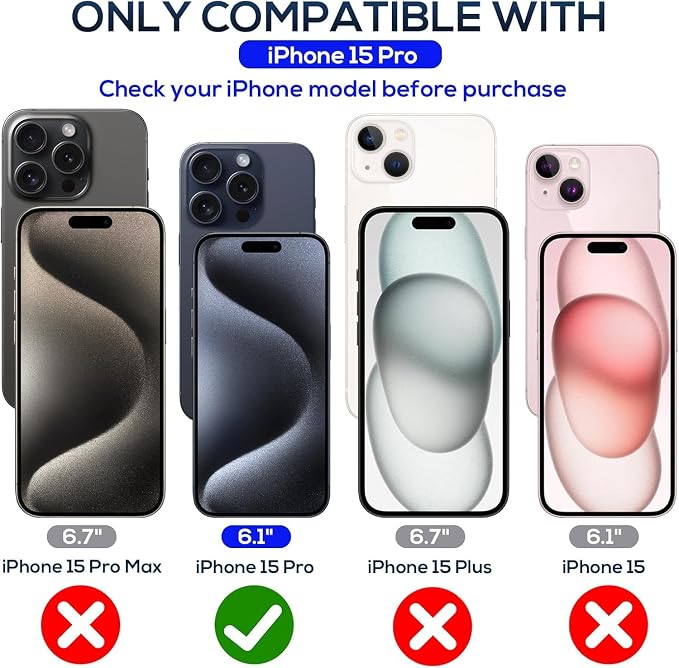 Screen Protector for iPhone 15 Pro, HD Clear, 9H Hardness, No Bubbles, Case