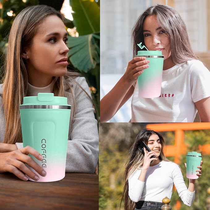 SPLMIFA Travel Coffee Mug Leak-Proof, Reusable Coffee Cups