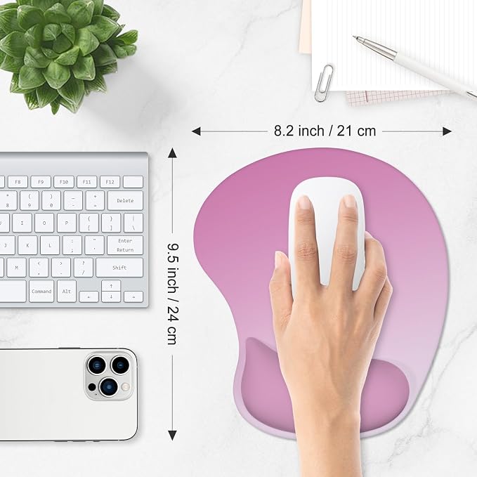 ITNRSIIET Ergonomic Mouse Pad, Cushioned Gel Wrist Rest, Non-Slip Base
