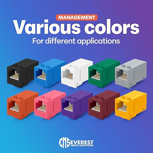 Everest Cat6 RJ45 Keystone Coupler in Orange