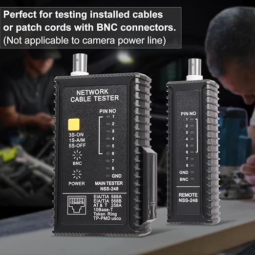 Dual-Function Coaxial & RJ45 Network Cable Tester
