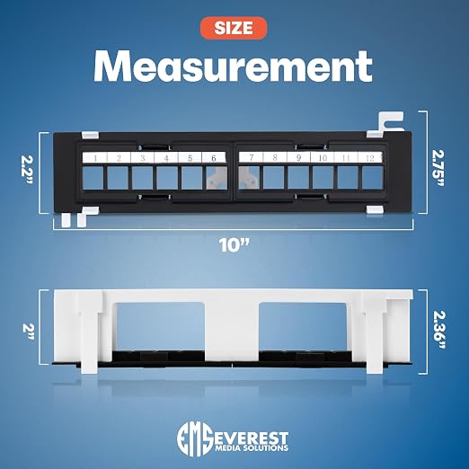 Everest Media 12-Port Keystone Patch Panel