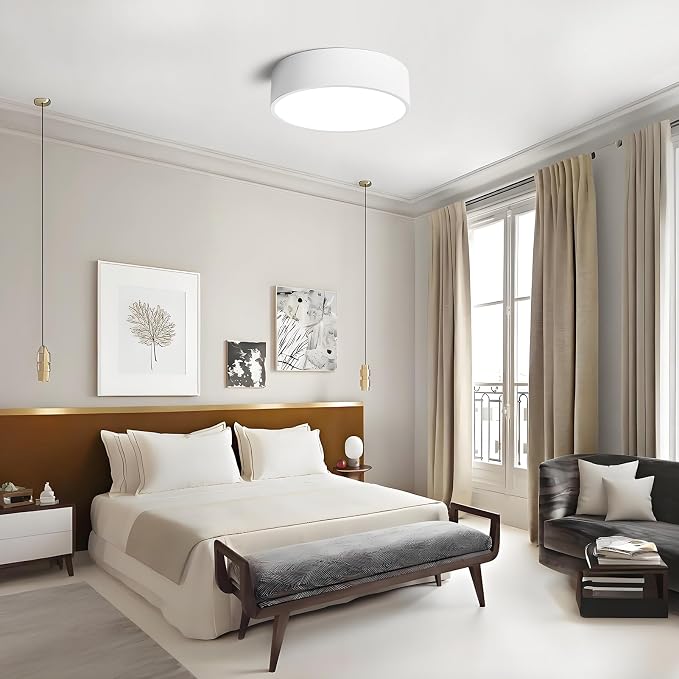 Dimmable LED White Flush Mount Ceiling Light Fixture