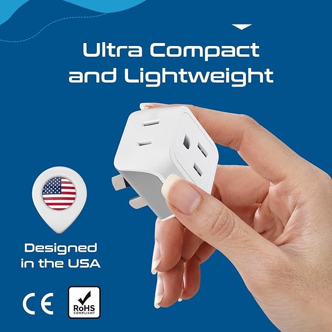 Ceptics Australia Power Plug Adapter, 2 in 1 Type I Plug Adapter, US to
