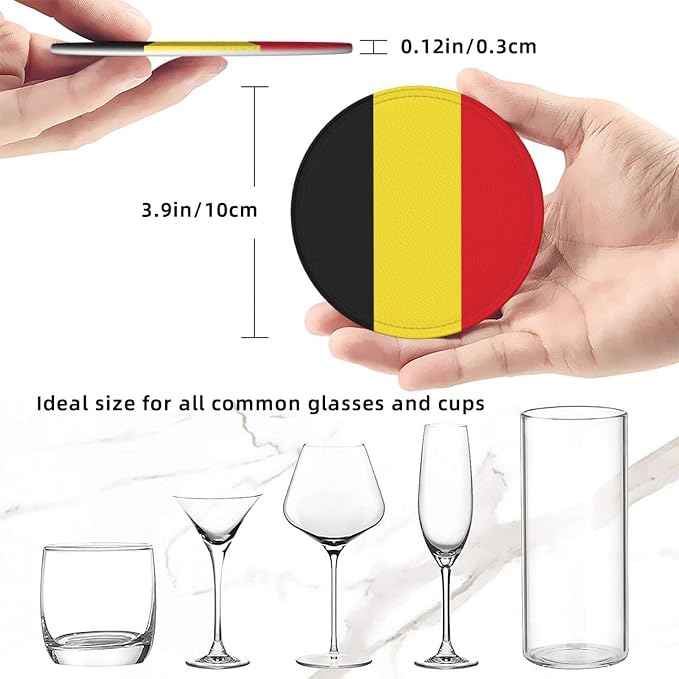 Belgian Flag Coasters for Drinks