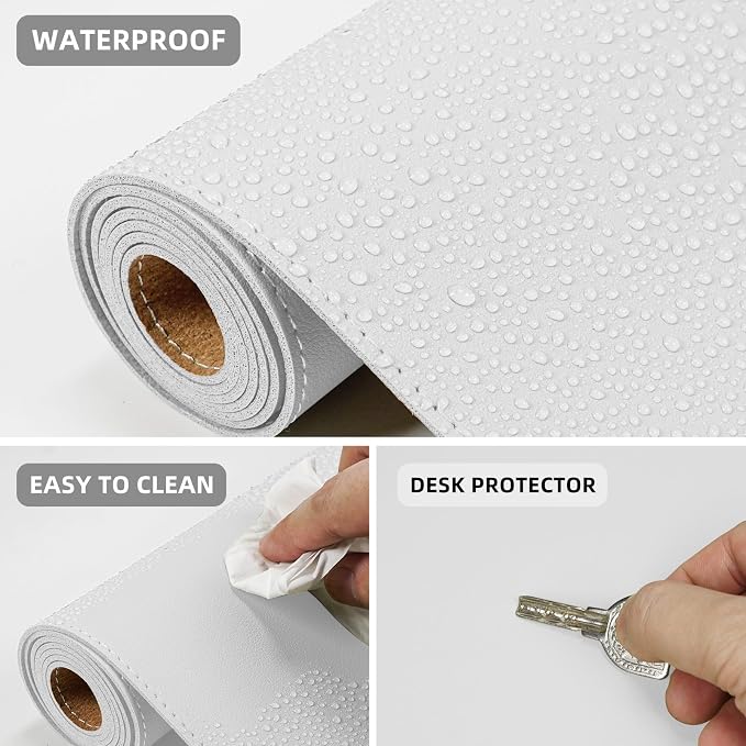 AFIING Leather Desk pad Protector, Large Non-Slip Office Desk Mat