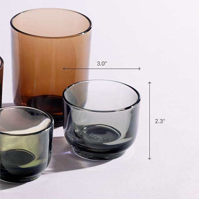 Fellow Pirch Cortado Cups 4.5 oz, Soda Lime Glass Woodland | Curved Interior