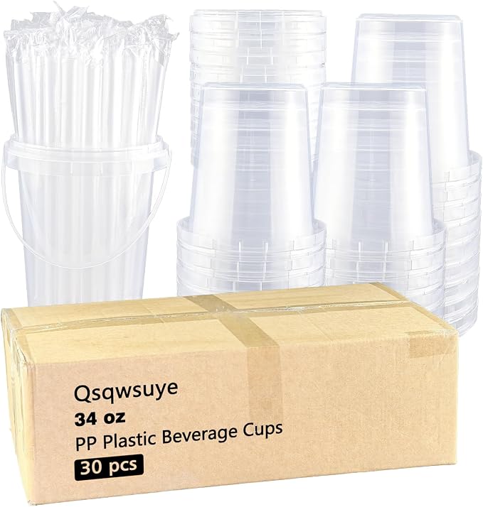 30 Sets - 34 oz Plastic Cups