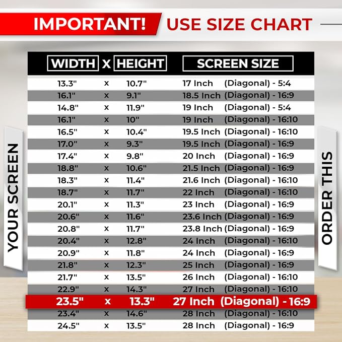 27 Inch 16:9 Computer Privacy Screen Filter