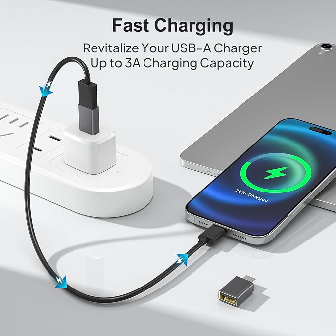 Elebase USB C to USB Adapter 4Pack, USBC Male to USB 3.0 Female MacBook Pro Air