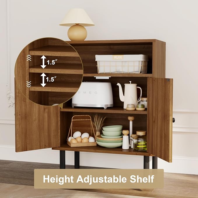 Rattan Storage Cabinet, Boho Accent Cabinet