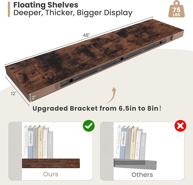 12 Inch Deep Floating Shelves