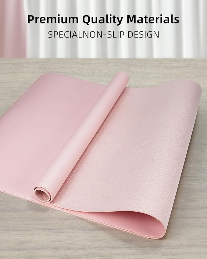 Non-Slip Desk Pad, Mouse Pad, Waterproof PVC Leather Desk Table Protector
