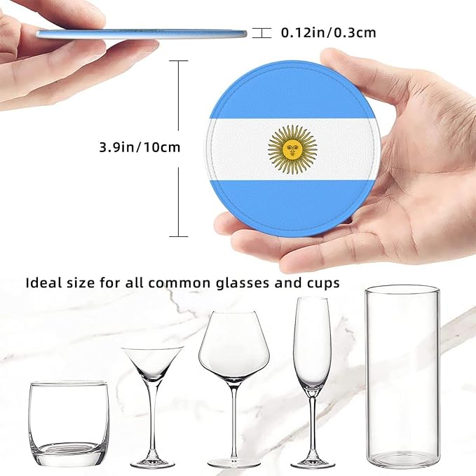 Argentina Flag Coasters for Drinks