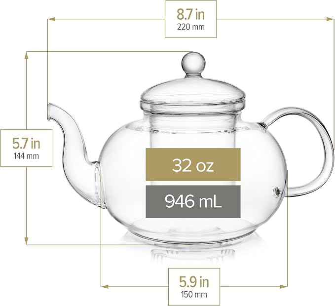 Teabloom Heatproof Glass Teapot Set
