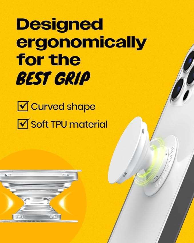 Solid Color Button Phone Grip – Minimalist Design, Durable and Lightweight