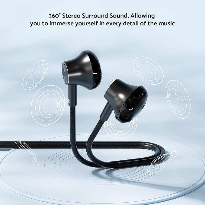 USB C Headphone with Microphone 3 Pack, Type C Wired Earbuds with Noise