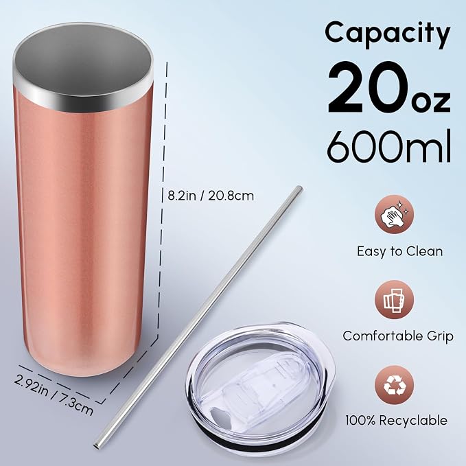 Volhoply 4 Pack Skinny Tumblers