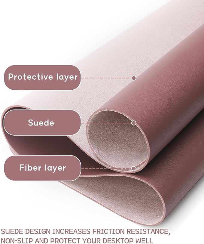 YSAGi Non-Slip Leather Desk Pad Blotter, Waterproof Laptop Computer Desk