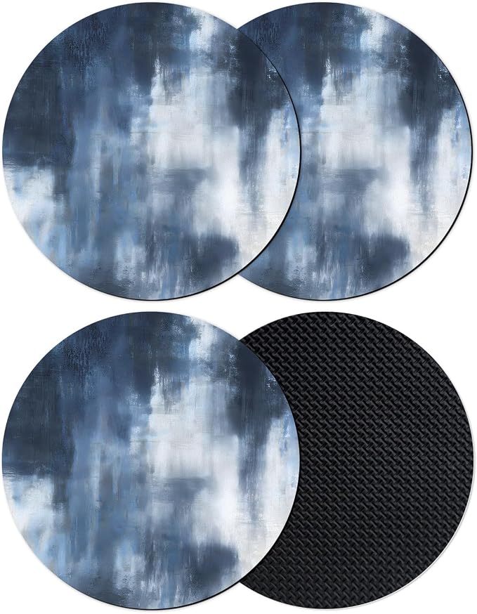 Ombre Dark Blue Coasters Set of 4, Absorbent Coasters