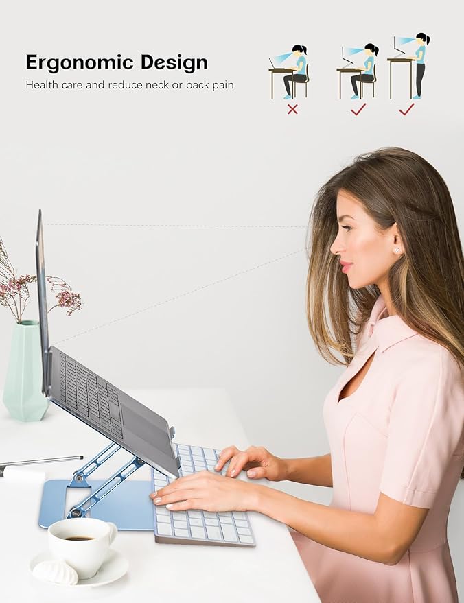 Adjustable Laptop Stand for Desk, Portable Laptop Stand Holder and Riser