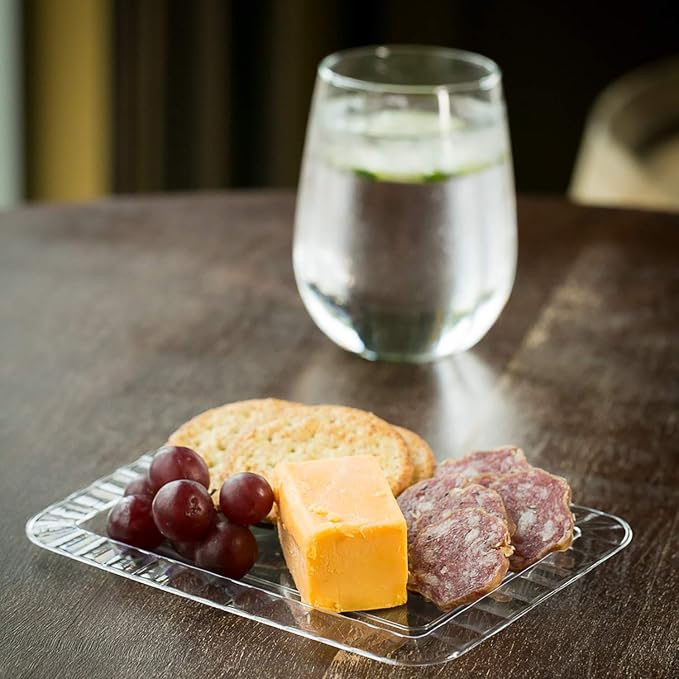 Party Essentials Deluxe Quality Hard Plastic 5 x 7-Inch Rectangular Appetizer