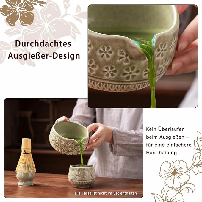 Buucup Matcha Whisk Set, Ceramic Matcha Kit Set