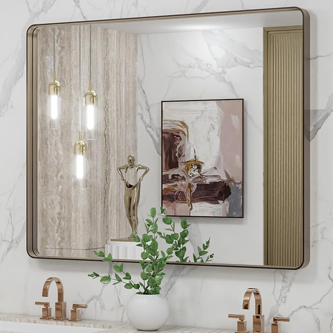 40”X32” Bronze Bathroom Mirrors